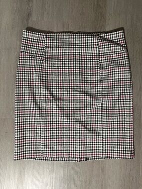 Michael Kors Black, White & Pink Houndstooth Pencil Skirt